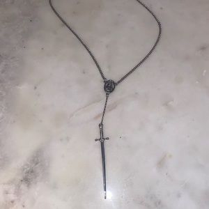 Vanessa mooney sword silver necklace